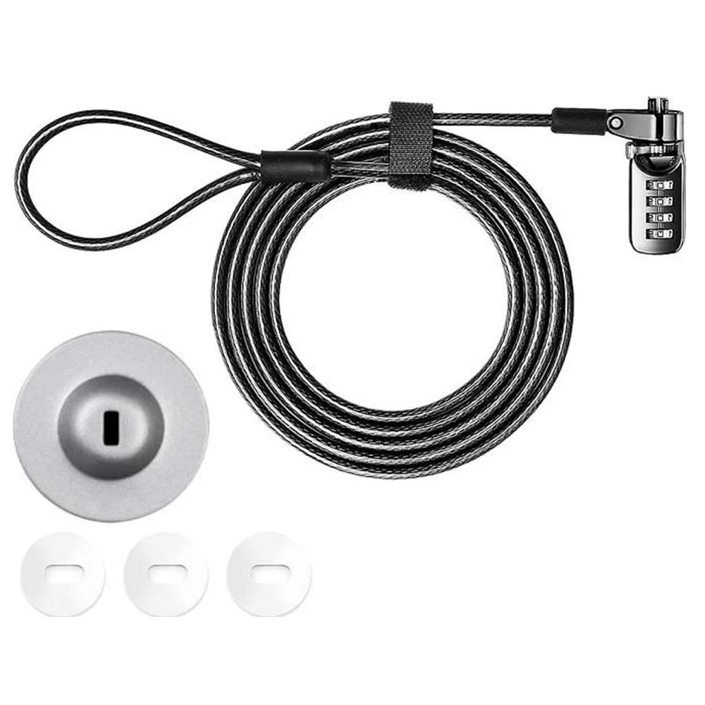 Blokada zabezpieczająca przed kradzieżą laptopa z blokadą kablową 4 cyfrowe hasło z samoprzylepną płytą zabezpieczającą