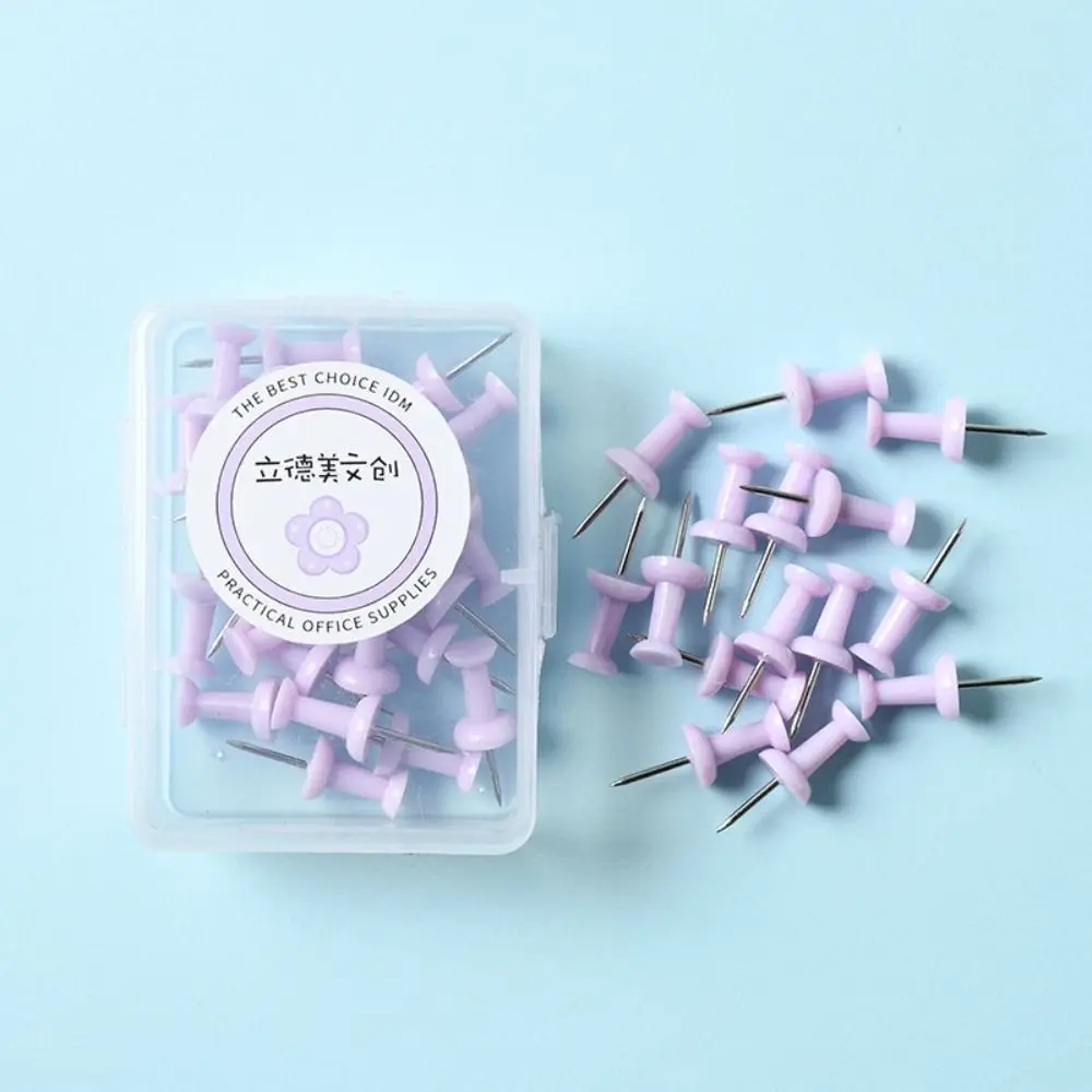 Kotak Macaron warna Pushpin Thumbtac memperbaiki Pin kecil segar papan Push Pin plastik Thumb Tacks kantor