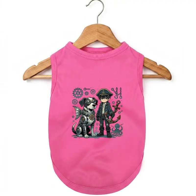 

Summer Dog Vest: Cute Diver & Pup Print, Breathable Cool, Spring Summer Wear