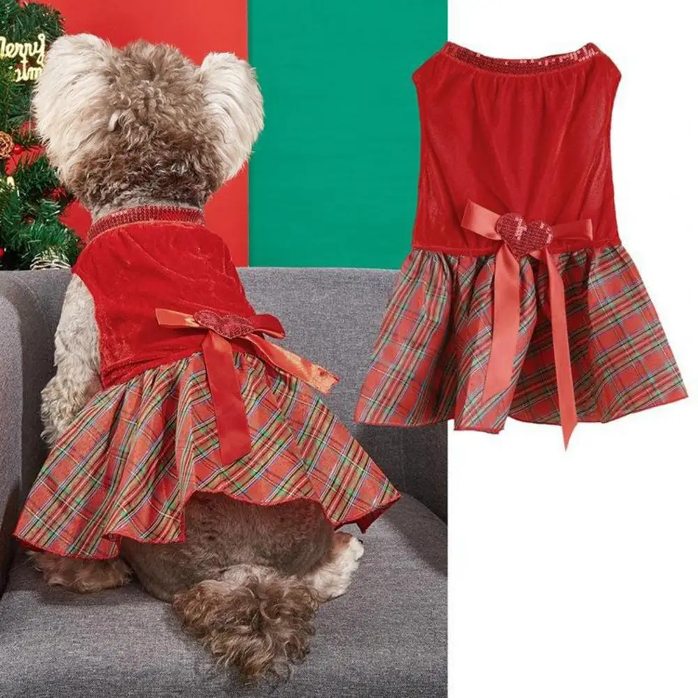 

Christmas Pet Dress Soft Comfortable Pet Dress Festive Pet Outfits Christmas Dresses for Dogs Cats Comfortable for Small