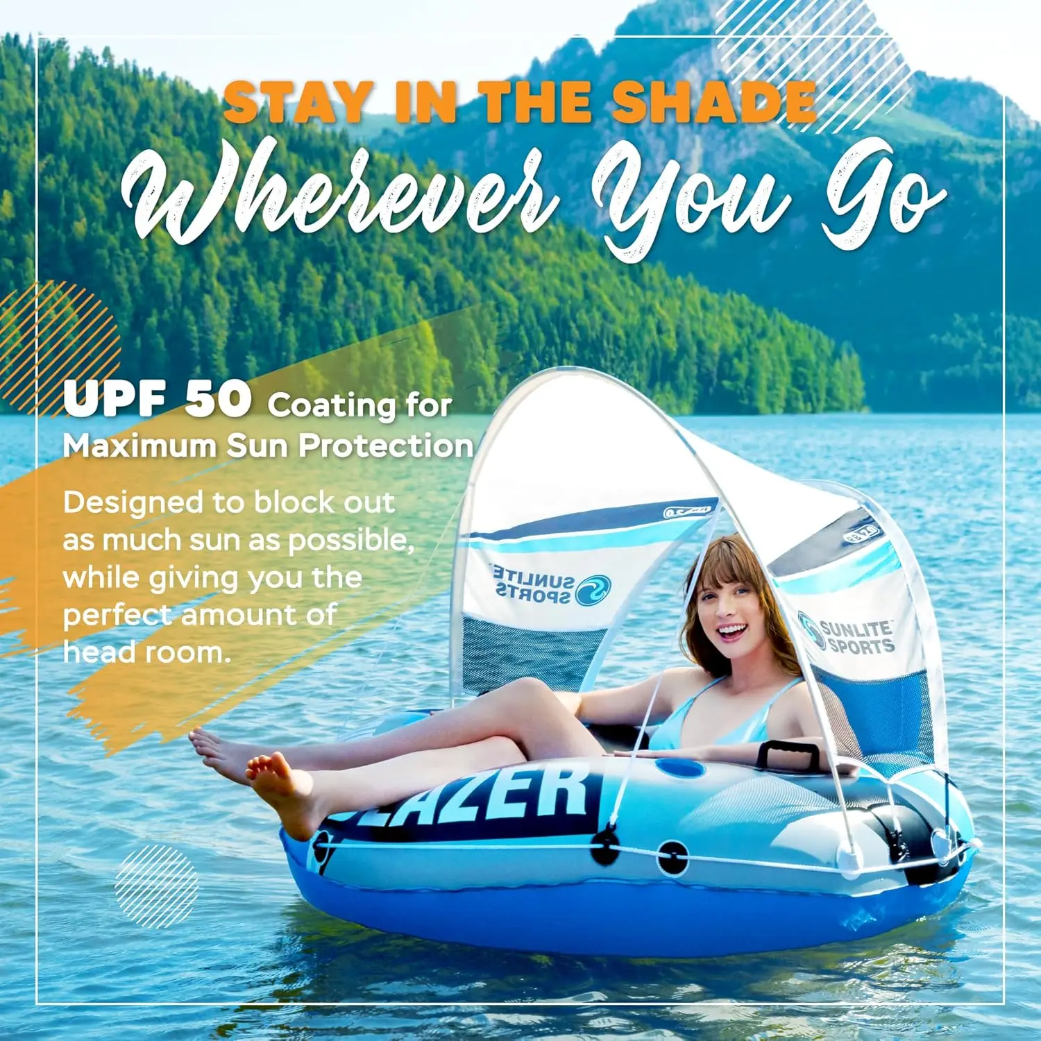 2025 New Upgraded Heavy Duty River Tube Inflatable Premium Water Float to Lounge Above Lake and River Outdoor Water Raft Sport F