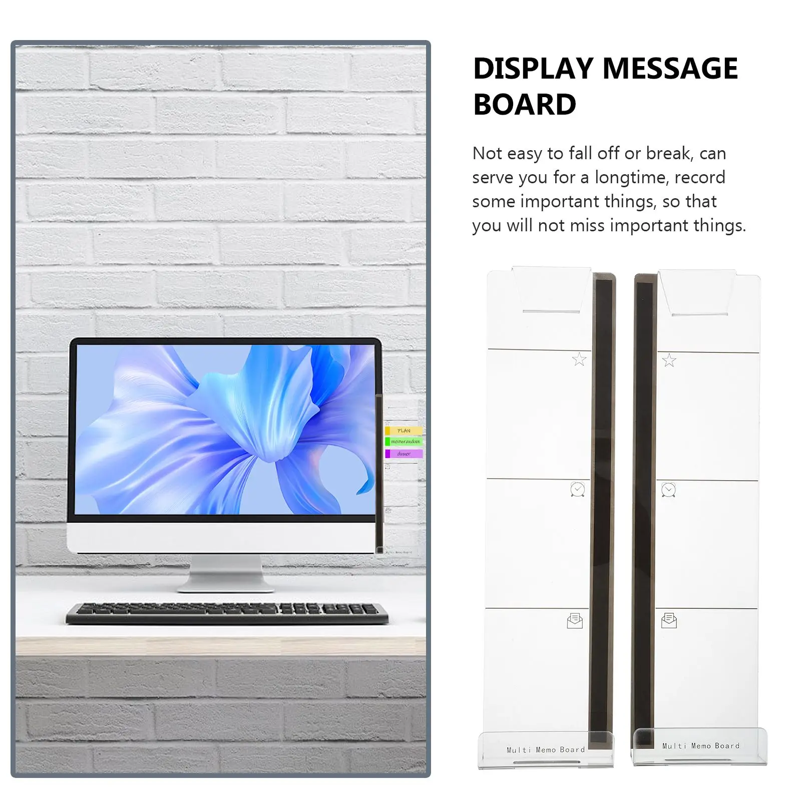 2 ชิ้น 30x8x3 เซนติเมตรหน้าจอคอมพิวเตอร์บอร์ดอะคริลิค MeMO Pad สําหรับจัดเก็บ Notepad ganizing ข้อความ