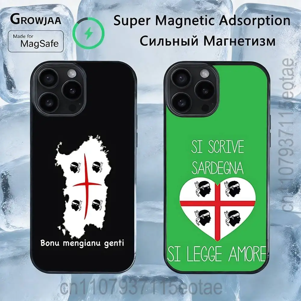 

Flag of Sardinia COOL Case For iPhone 17,16,15,14,13,12,11,Pro,Max,Plus,Mini,SE4,E Magnetic Magsafe Wireless Charging