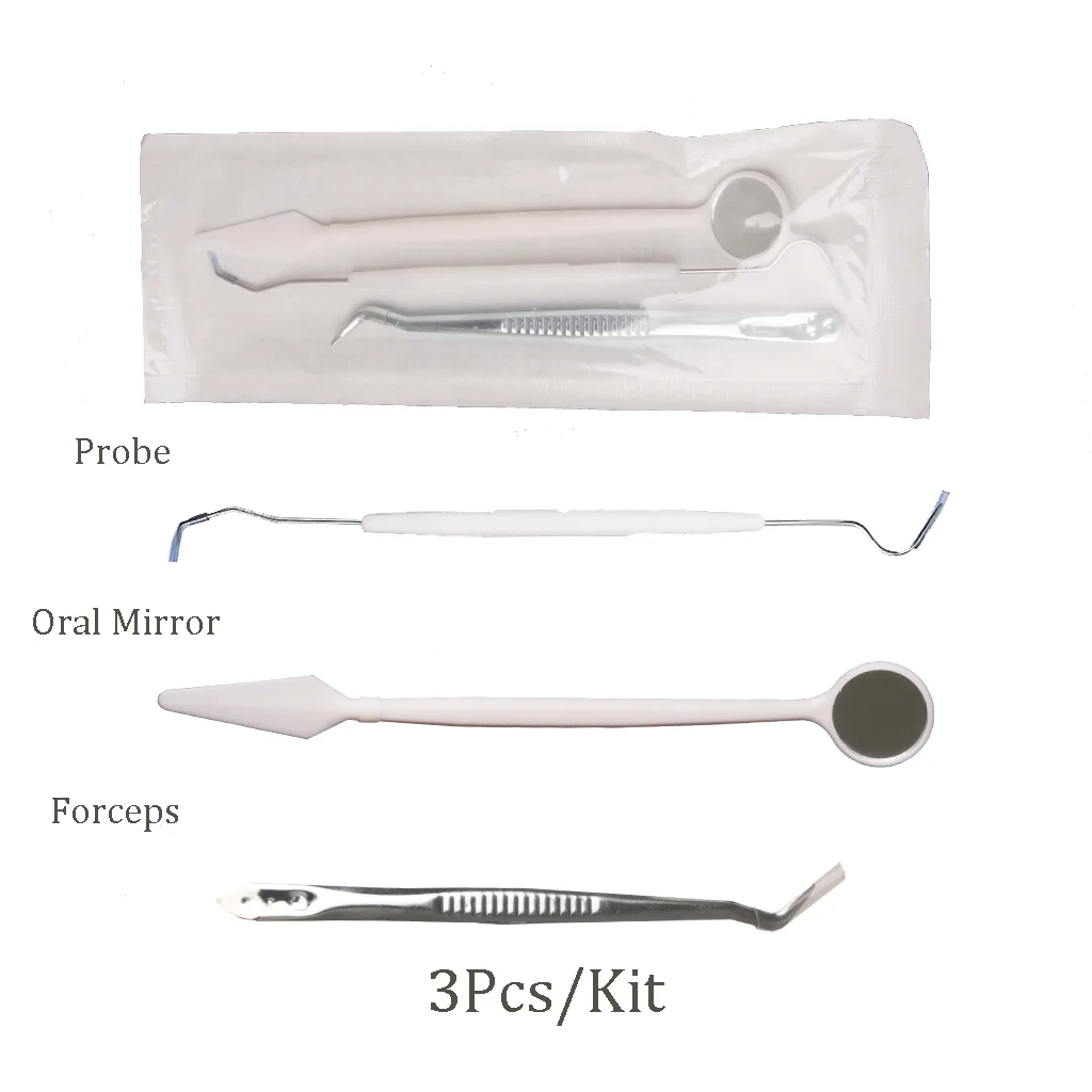 Multi-functions Dental Oral Mirror Forceps Probe Kit 3Pcs/7Pcs Disposable Examination Kit Dentistry Hygiene Care Tools