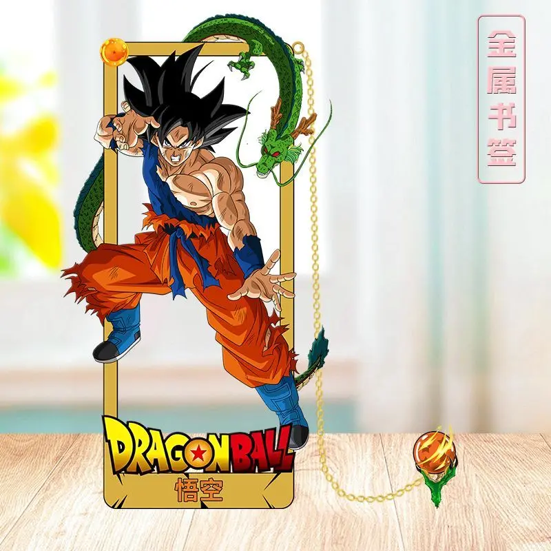 Neues Dragon Ball Son Goku Lesezeichen: Hochwertiges Cartoon-Charakter-Design, Kreatives Hohles Metall-Schreibwaren-Anhänger für Studenten – Detail 3