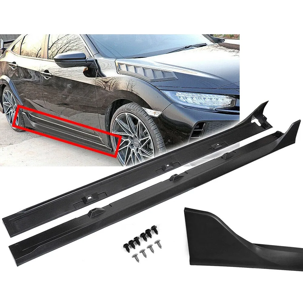 

Side Skirt Extension For 16-2020 Honda CIVIC 4DR Sedan LX EX Si Blk Type-R Style