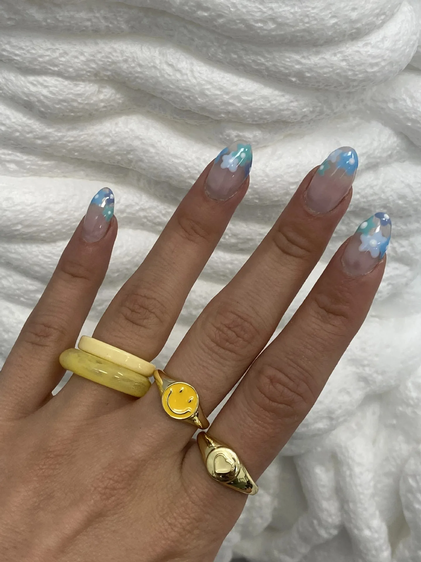 Creative Personality Retro Yellow Smile Face Rings  Dripping Oil Girl's Outgoing Fashion Matching Ring Romantic Female