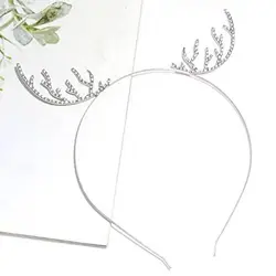 Elegant Headwear Non-slip Crystal Snowflower Letter Zircon Women Hair Hoop Korean Hairbands Christmas Headband Elk Antlers