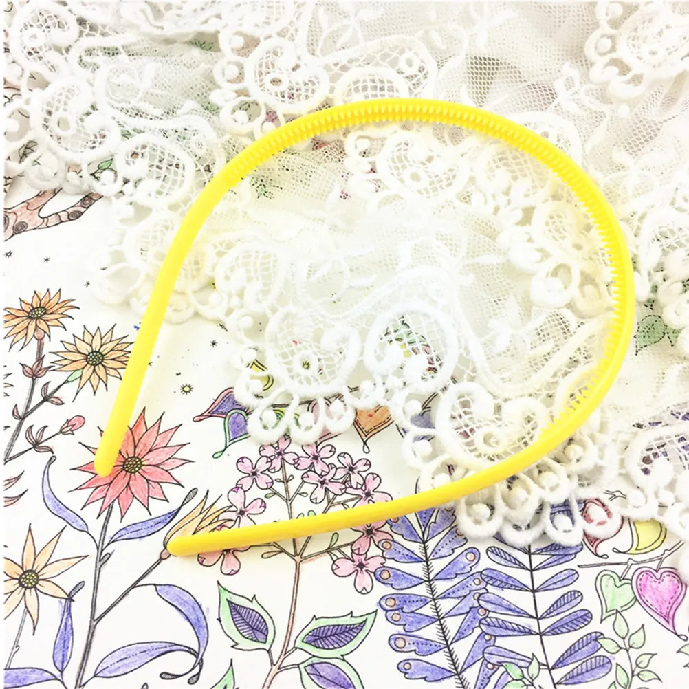 25Pcs Hair Hoop Candy Color Simple Plastic Hairband Random Color Cute Toothed Hair Accessories for Women Party