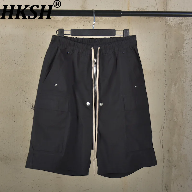 

HKSH Summer New Men Tide Dark RO Cotton Three-Dimensional Pockets Half-Length Normal Crotch Shorts Trendy Fashion Capris HK19641