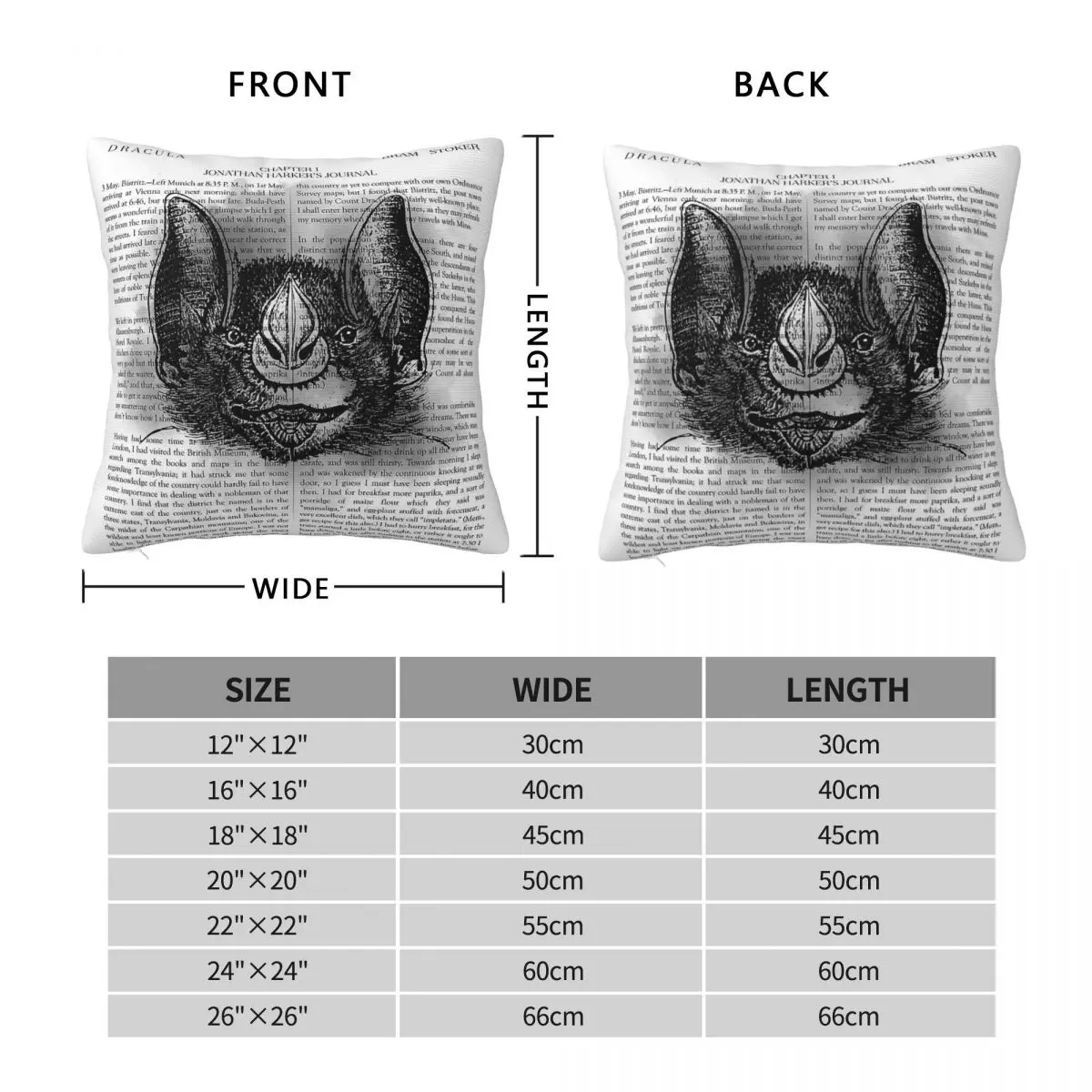 Bram Stoker's Dracula Square Pillowcase Polyester Linen Velvet Printed Zip Decorative Throw Pillow Case Room Cushion Case 18