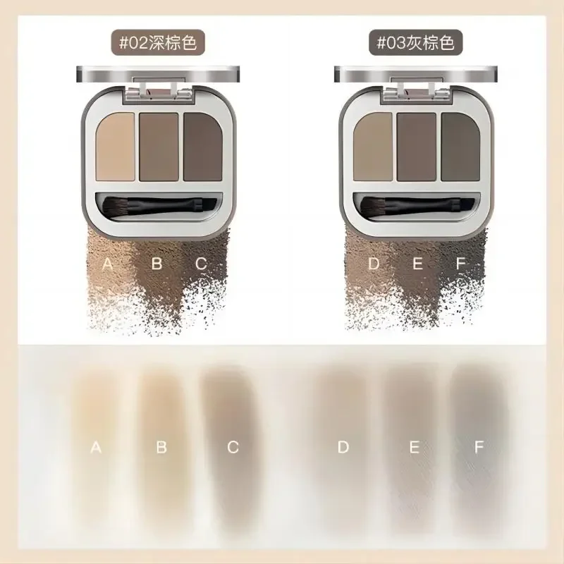 JUDYDOLL Tavolozza di polvere per sopracciglia a 3 colori Crema per sopracciglia naturale duratura Bellezza rara Impermeabile Trucco grazioso Cosmetici originali