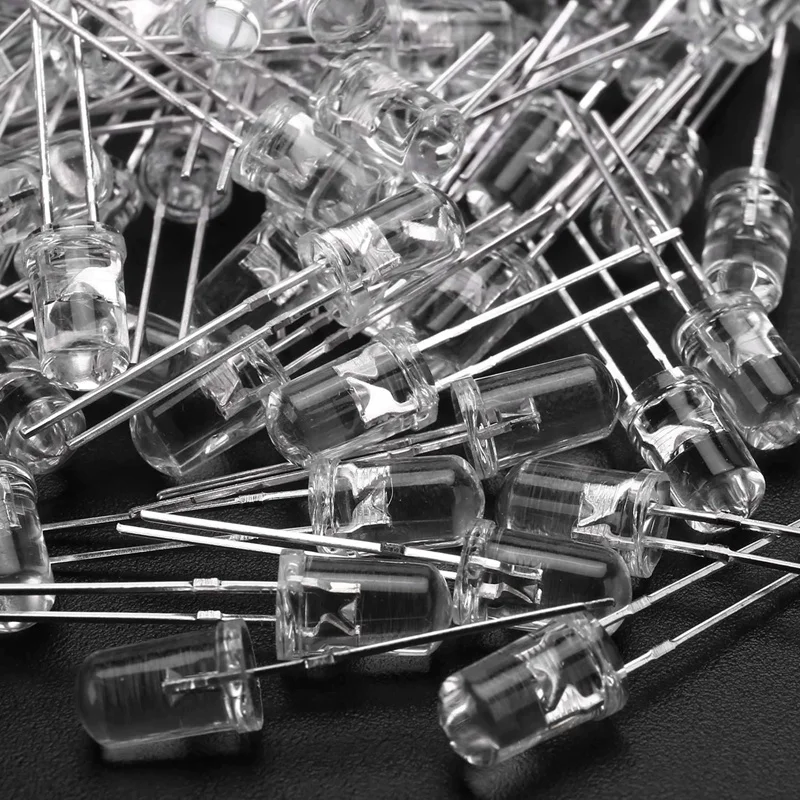 Warm White LED Diode Lights, Componentes Eletrônicos, Diodos emissores de luz, Lâmpadas de lâmpadas, DC, 3V, 20MA, 5mm, 200 pcs