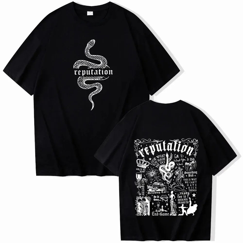 Le Reputation Shirt Reputation Music Shirt Taylor Merck Gift Swiftie O-Neck Short Sleeve Shirt Women's Cotton Short Sleeve