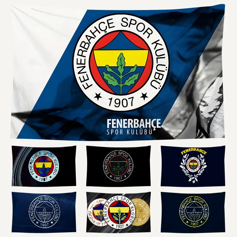 1PC Football Game FC Fenerbahces 1907 Flag Workshop Flags Room Decor Flag  Outdoor Decorations  Flags for Rooms Four Hole Flag