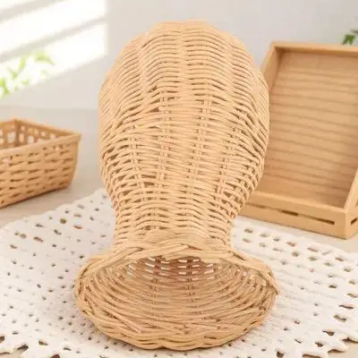

Woven Rattan Hat Display Rack Desktop Cap Holder for Retail Store Hat Display Stand for Home Shop Use Cap Rack
