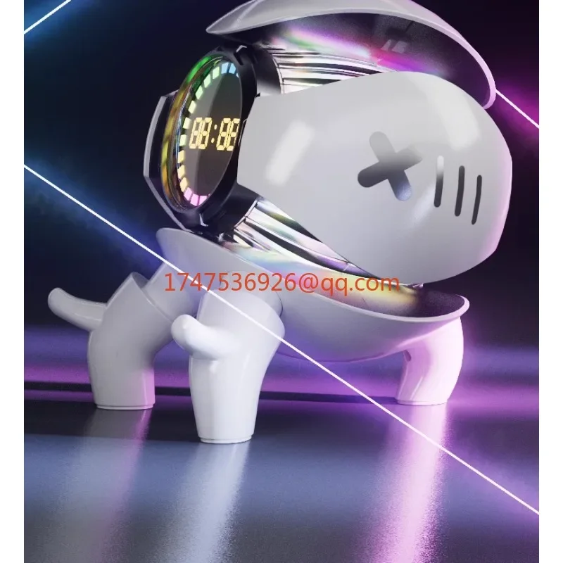 

Mecha Monster Clock Bluetooth Audio Wireless Alarm Clock Ambient Light Desktop Computer Subwoofer Speaker Ornament