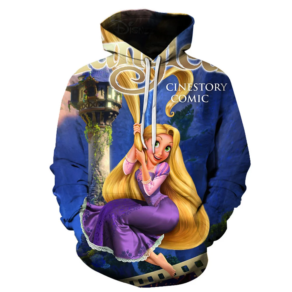 

Disney Tangled Rapunzel Princess Men Women Hoodies Casual Hip Hop Streetwear Long Sleeves Sweatshirts Boys Girls Tops Coats