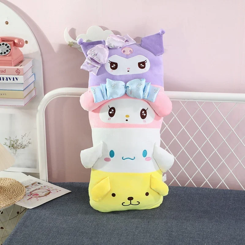 Coussin de dos Long de dessin animé, confortable Kuromi My Melody cannelle, poupée en peluche, oreiller, décoration de la maison, cadeaux d'anniversaire, jouet