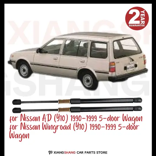 Amortiguador de puerta trasera para Nissan AD (Y10), Wagon de 5 puertas, 1990-1999, con resorte, maletero, puntales de Gas cargados, 2 uds.