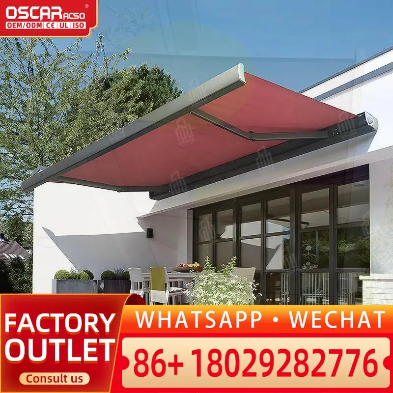 

Motorized Retractable Terrace Cover Waterproof Shade Awning Automatic Foldable Patio Canopy Garden Balcony Courtyard Outdoor Dec