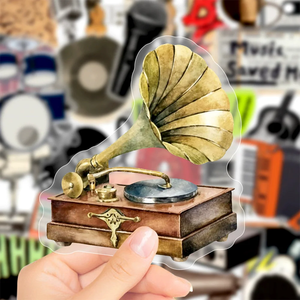 10/30/50pcs Rock Music Y2K Style Art Stickers Retro Aesthetic Decals Skateboard Phone Guitar Diary Transparent Sticker Wholesale