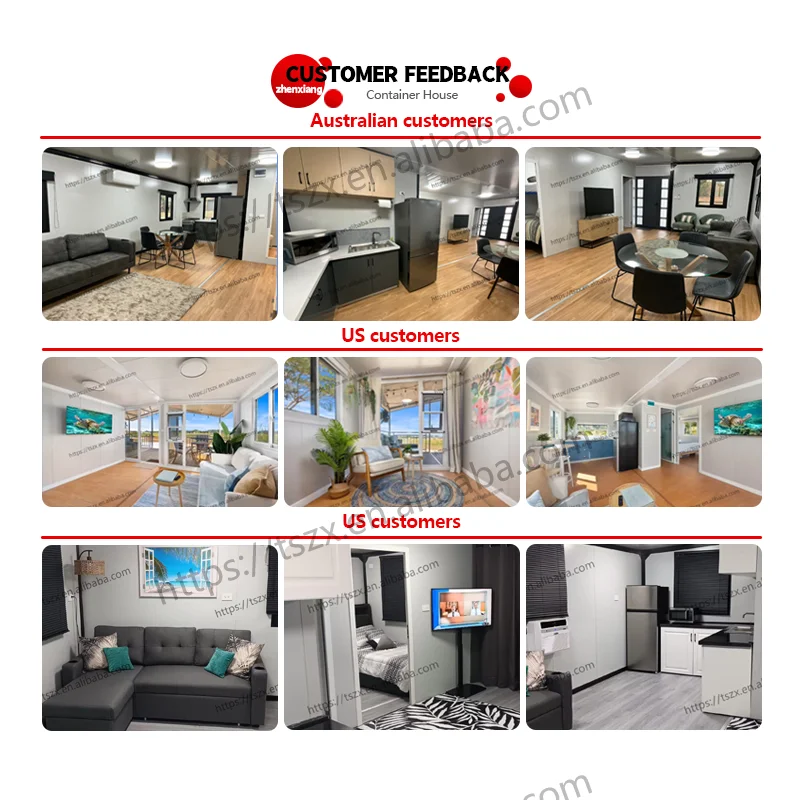 Prefabricated Folding Home 20ft 40ft Mobile Tiny House Villa 2 3 4 Bedrooms  Modular Expandable Container House