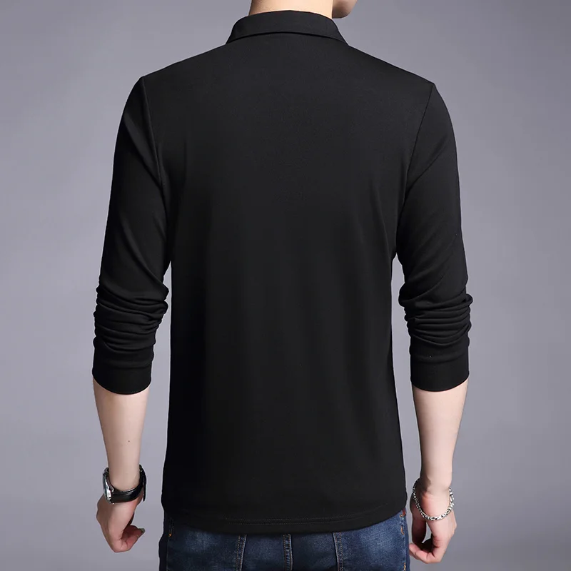 2024 New Casual fashion design Polo Shirt Men Cotton Boys Street Style Long Sleeve Slim Fit Korean Polos Clothes