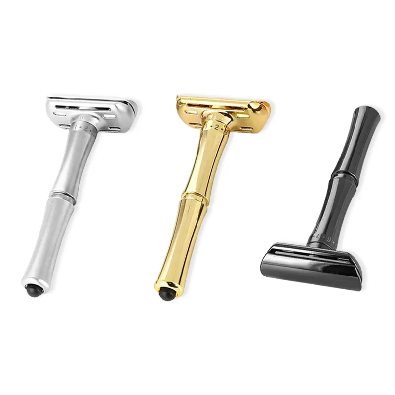 Manual Safety Shaving Razor 1-8 Sharpness Adjustable Shaver With One Key Replacing System & 5 Advanced Platinum Blades