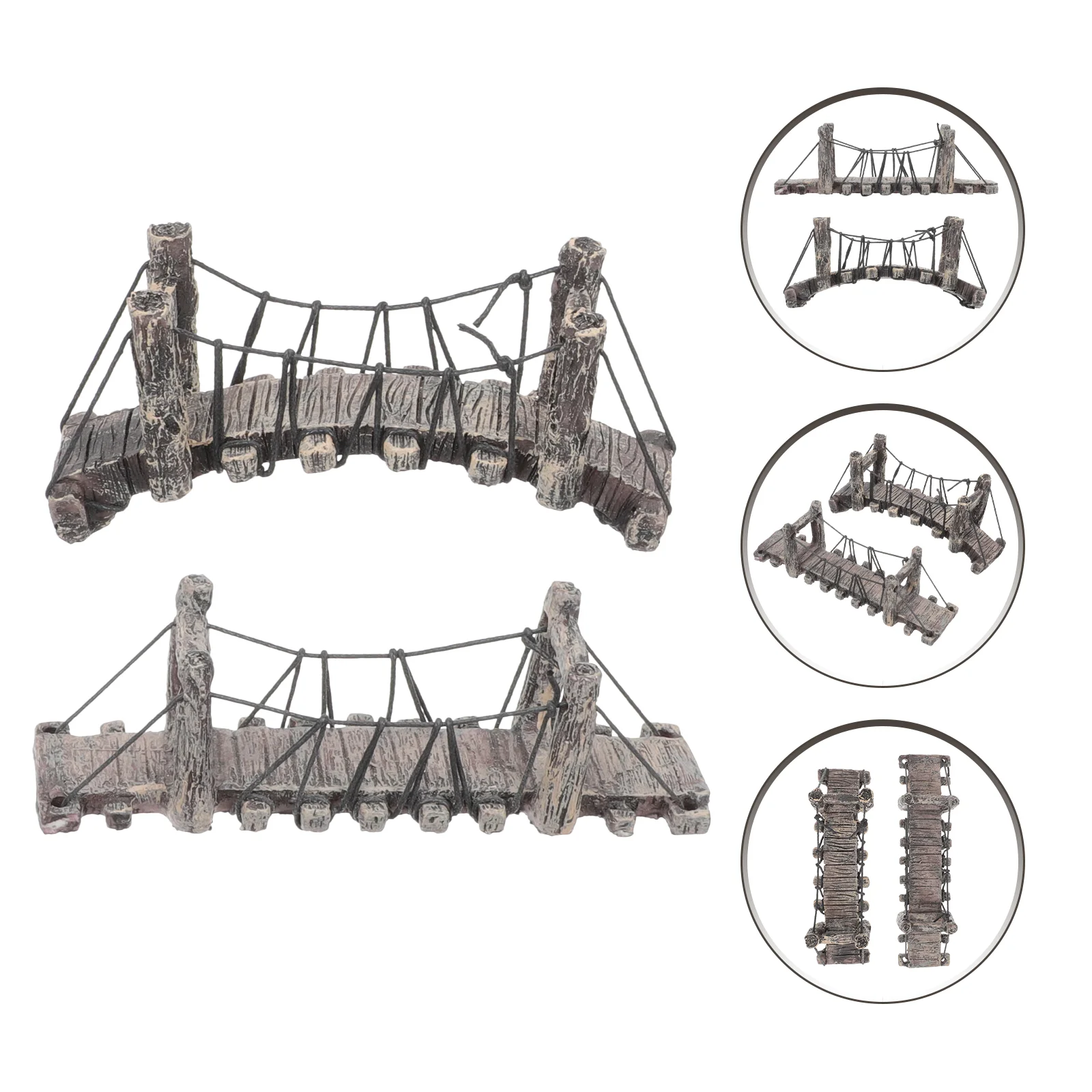 

2 Pcs Resin Suspension Bridge Micro Landscape Decor DIY Bonsai Model Terrarium Terrariums Bridges for Aquariums Child