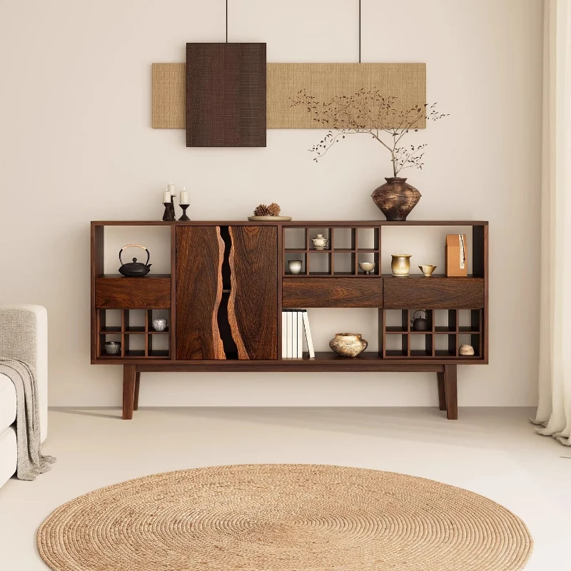 

Wabi Sandy Wind Solid Wood Bogu Rack, Entrance Cabinet, Dining Side Cabinet