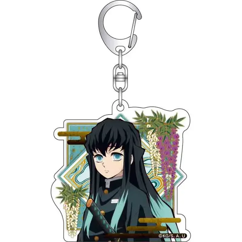 Anime Demon Slayer Key Chains Tokitou Muichirou Rengoku Kyoujurou Kanroji Mitsuri Kamado Tanjirou Keychain Costume Accessories