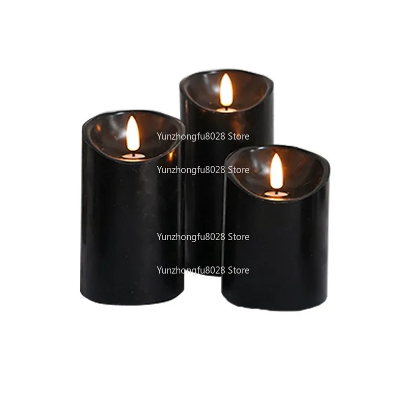 3-Pack Magic Black Series LED Candle Lights for Easter Halloween Mystery Games Bars Clubs Guiding and Decoration