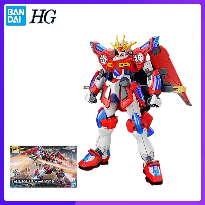 Bandai-figura de acción de GUNDAM HG 1/144, modelo de juguete de colección Original de SHIN BURNING GUNDAM, en Stock