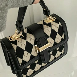 diamond chic PU messenger bag large capacity Vintage high quality simple party women shoulder bag new Tote Ulzzang ins lady bags