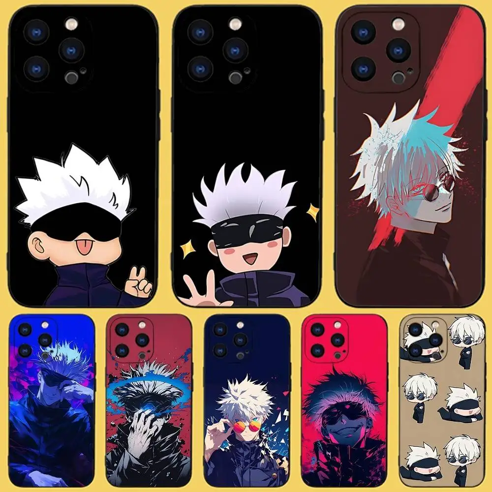 

S-Satoru Anime G-Gojo Phone Case For iPhone 17,16,15,14,13,12,11,Pro,Max,Plus,X,XS,SE4,E,Mini,Soft Black Case