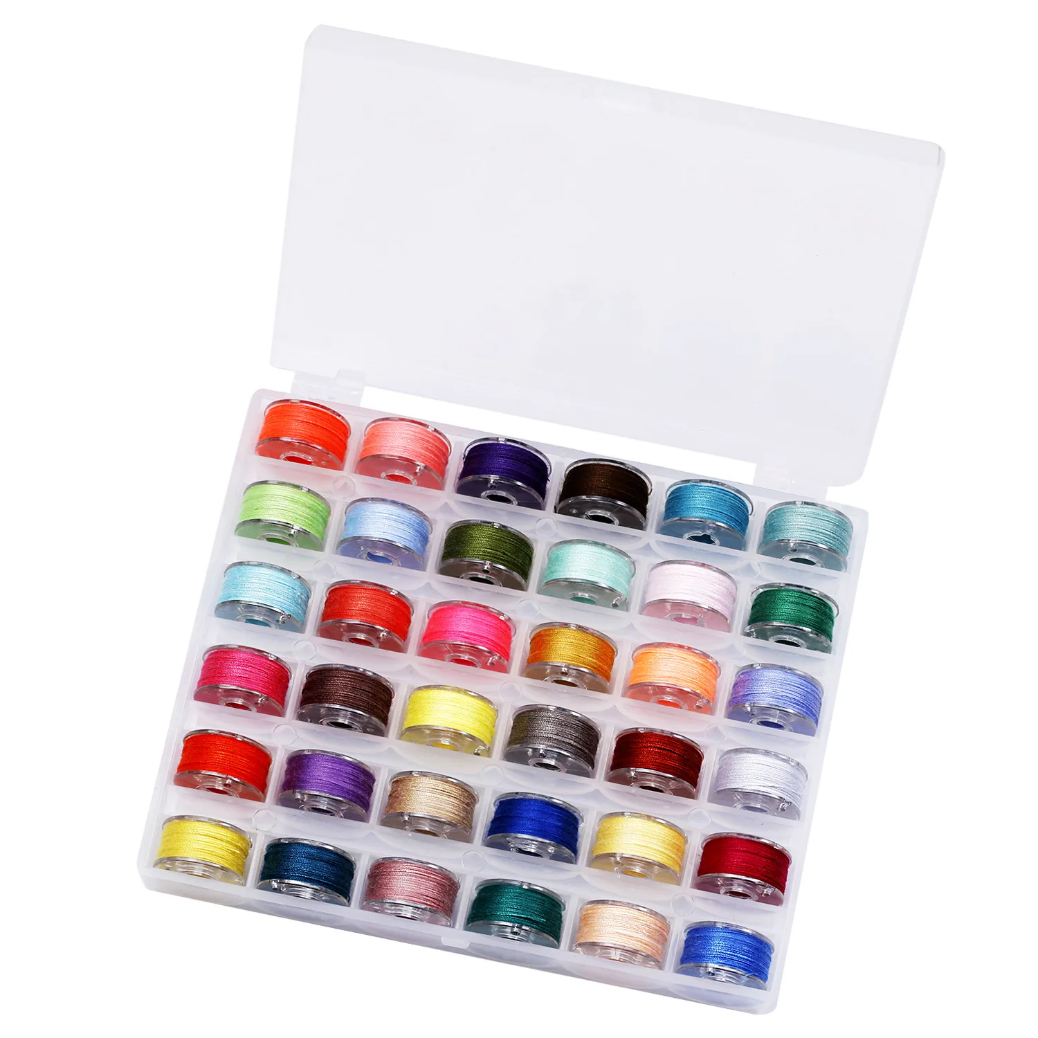 25/36Pcs Bobbins Box Set Sewing Machine Spools Colorful Plastic Metal and Case Storage Box Sewing Equipment Tools Accessories