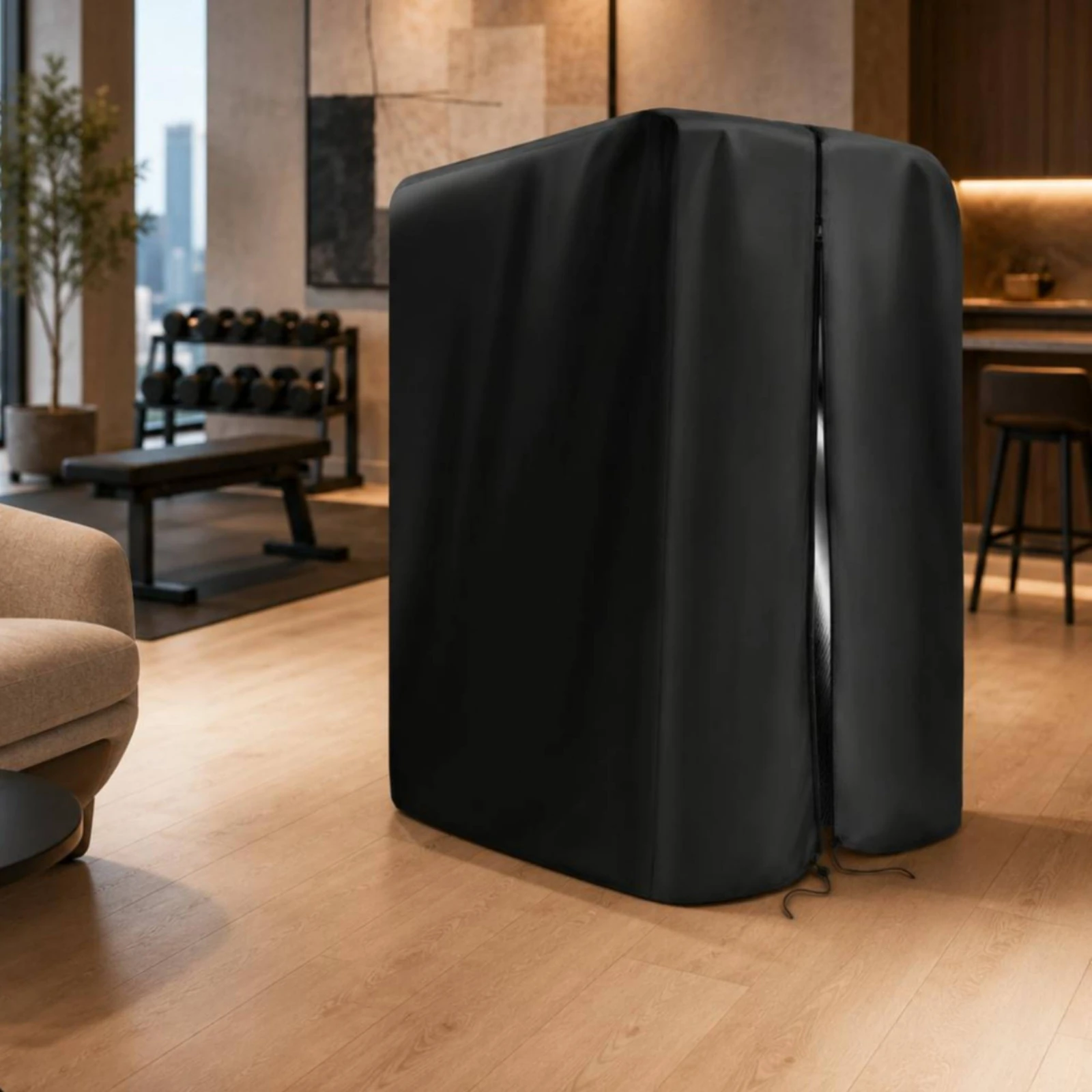 Pull-up Bar Cover Waterproof Exercise Frame Cover Drawstring Closure Front Opening for Home Gym