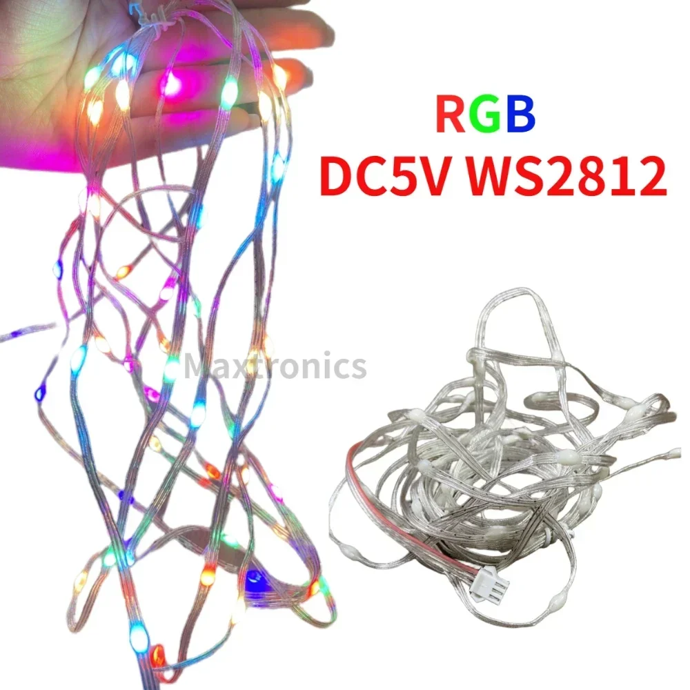 

5M DC5V Programmable WS2812B RGB LED Fairy String Pixels Dream Color 1M/10LED Waterproof for Wedding Party Holiday Tree Decor