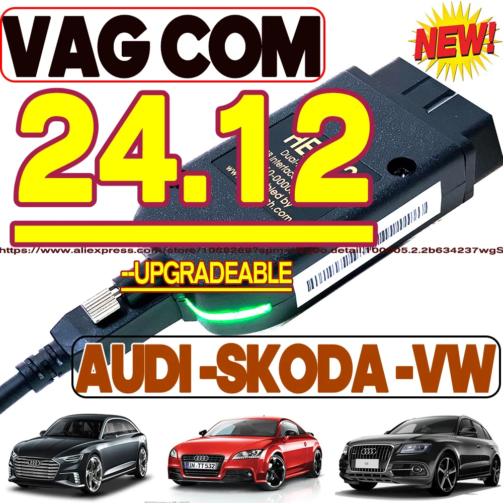 2024 Newest V24.7.1 VAG HEX V2 VCDS Interface For VAGCOM  VW-AUDi Professional Scan Code Upgrade Hardware AUTO COM VAG COM TOOL