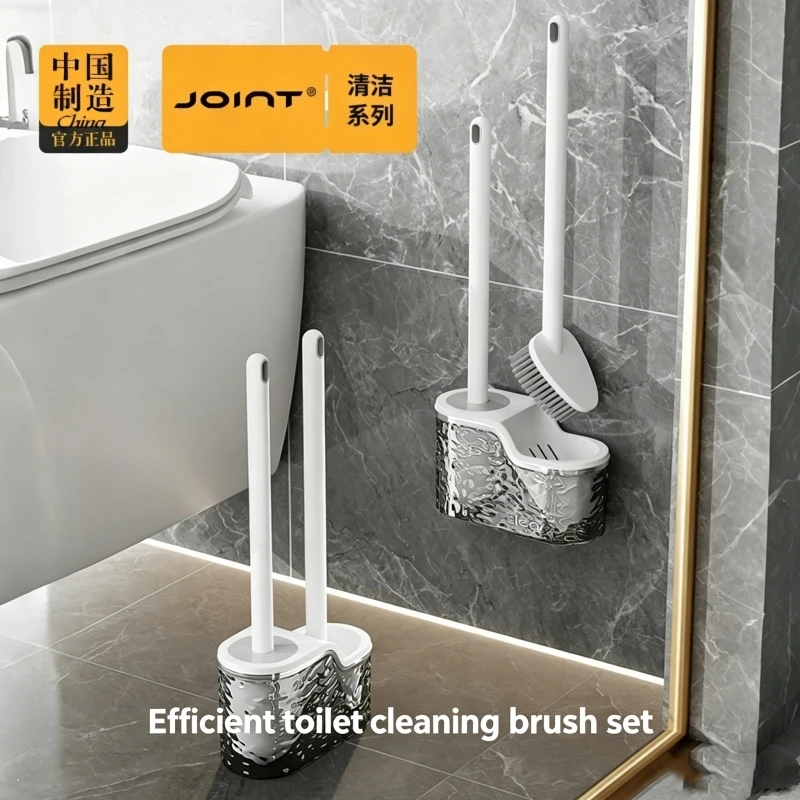 

Toilet brush 2025 new household no dead angle wall mounted cleaning toilet plastic long handle set brush