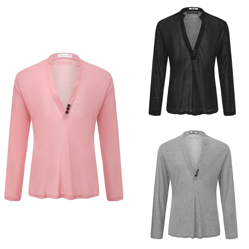 

Мужские современные танцевальные топы DUYQ, мужской топ с V-образным вырезом для латинских танцев, топы для бальных танцев с длинными рукавами для взрослых, одежда для сценических выступлений SL15234