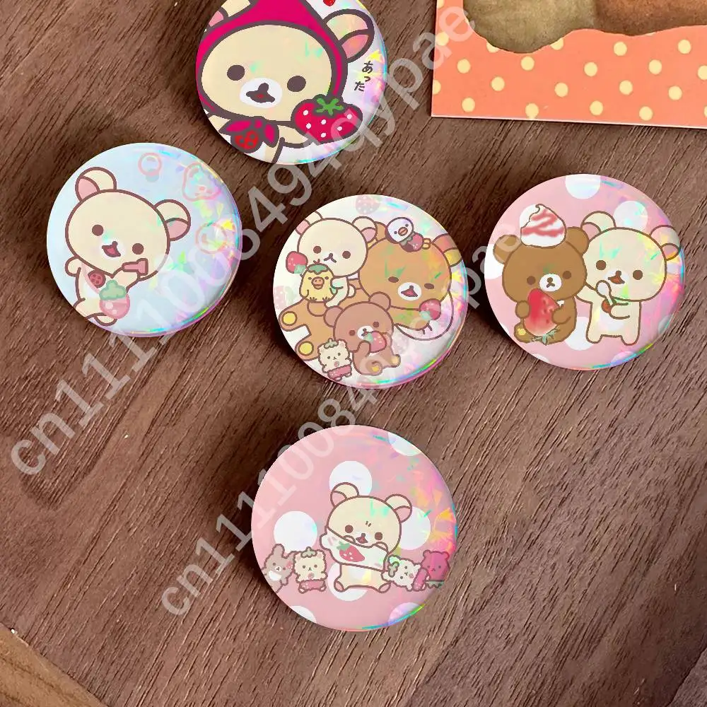 Japanese R-Rilakkuma Bear Cute Button Pin Single Pack Anime Merch for Ita Bags Badge Collectible Buttons