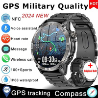 For Huawei Xiaomi 2024 new GPS sports smartwatch Men's Compass Altitude Bluetooth talk 530 mah large battery AMOLED smartwatch