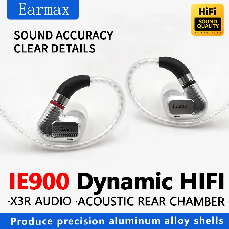 Earmax IE600 IE300 IE900 Profesyonel HIFI Stereo Kulak İçi Kulaklık Amiral Gemisi Dinamik Kulaklık Ayrılabilir Ses Kablosu