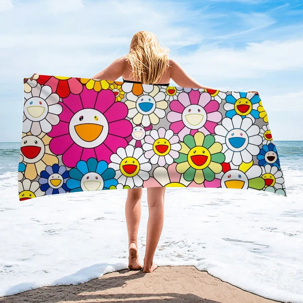 Printed Beach Towel Sunflowers Water Sports Towel Microfiber Quick Drying Swimming Surf Towels Portable Big Yoga Mat Women Gift