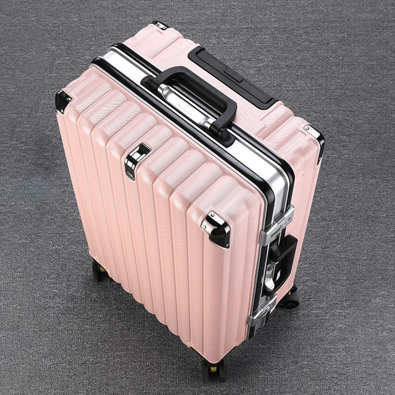 Fashion Suitcase Trolley Case Can Sit Luggage Large Size Luggage Aluminum Frame USB Charging Suitcases Travel Detachable Wheels