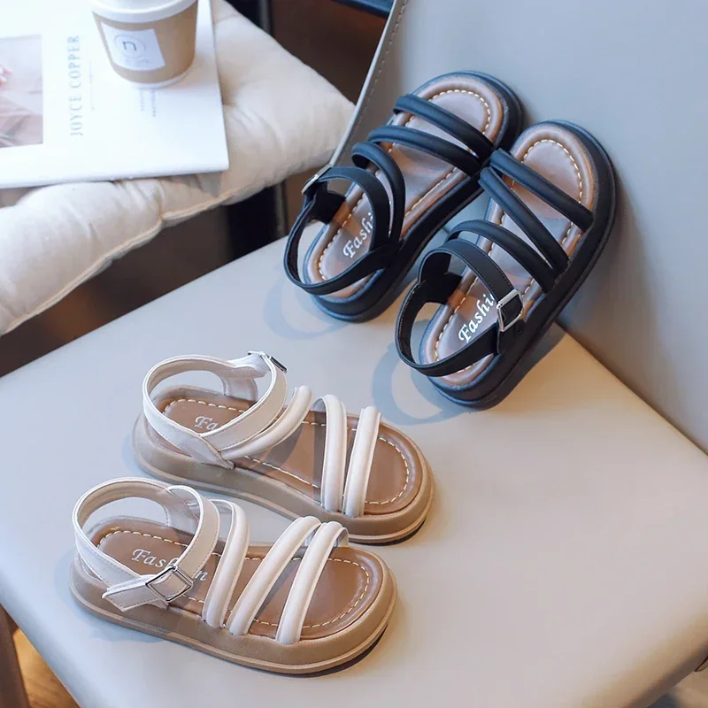 *2026 Baby Girls Hollow Cartoon Summer Fashion Students Cute Beautiful Chirdren Elegant Casual Soft Sandals Kids Comfortable