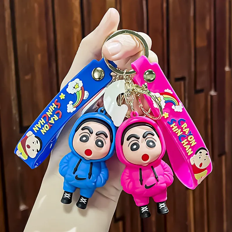 

Japanese Anime Crayon Xiaoxin Keychain Creative Cute Key Pendant Popular Alloy Keychain Student Backpack Accessories Female Gift