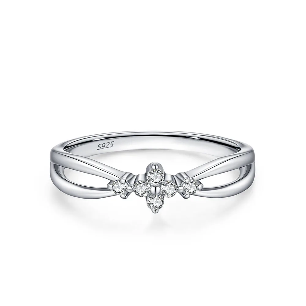 

Apexelle Brand Fashion Jewelry 925 Sterling Silver Rings For Women Simple Crossed Line Ring Everyday Wear Fine Jewelry